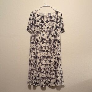 Elegant Monochrome Floral Dress